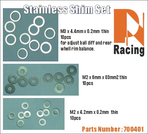 PN Racing Stainless Shim Set - Click Image to Close