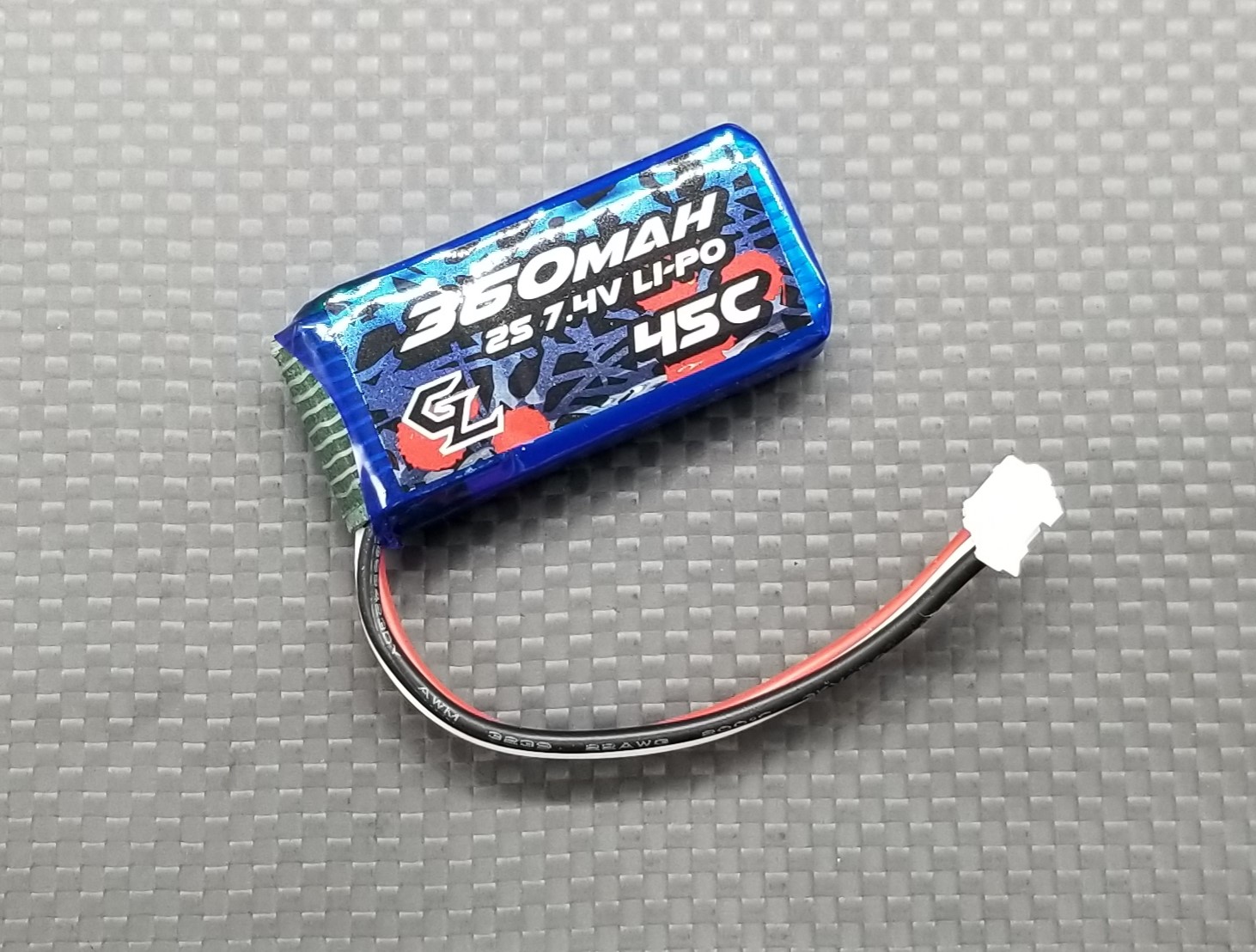 GL-Racing 360Mah 2S Lipo Battery with JST plug