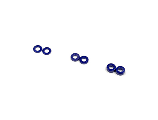 2 x 4 Alum. Coller Set (0.5 / 1.0 / 1.5mm) Blue - Click Image to Close