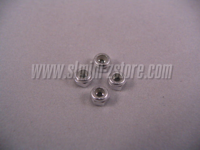 PN Racing Aluminum 2mm Lock Nut (Silver) - Click Image to Close